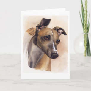 Whippet in Watercolour wordt geschilderd die Kaart