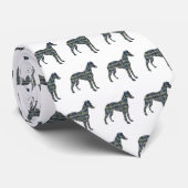 Whippet / Italiaans Geel en Blauw Wit Stropdas (Opgerold)