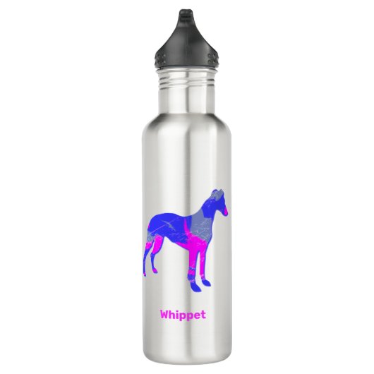 Whippet / Italiaans Greyhound Dog Pink & Blue Waterfles (Rechts)