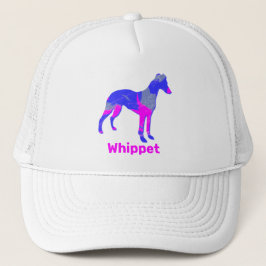 Whippet/Italiaans Greyhound Dog Silhouette Pink Trucker Pet