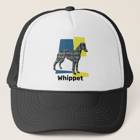 Whippet/Italiaans Greyhound Dog Silhouette TriGrid Trucker Pet (Voorkant)