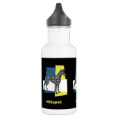 Whippet/Italiaans Greyhound Dog Silhouette Y&B Gri Waterfles (Links)