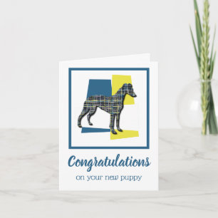 Whippet / Italiaans Greyhound Puppy Gefeliciteerd Kaart