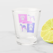 Whippet Italiaans Greyhound Silhouette Dog&Paw Roz Shot Glas (Achterkant)