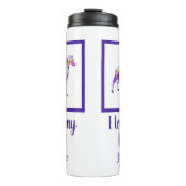 Whippet Italiaans grijs hondensilhouet Paarse PY&B Thermosbeker (Voorkant)