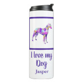 Whippet Italiaans grijs hondensilhouet Paarse PY&B Thermosbeker (Gedraaid links)