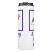 Whippet Italiaans grijs hondensilhouet Paarse PY&B Thermosbeker (Achterkant)