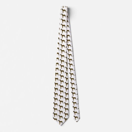 Whippet Italiaans Grijs Silhouet Halloween Wit Stropdas (Voorkant)