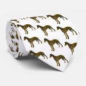 Whippet Italiaans Grijs Silhouet Halloween Wit Stropdas (Opgerold)