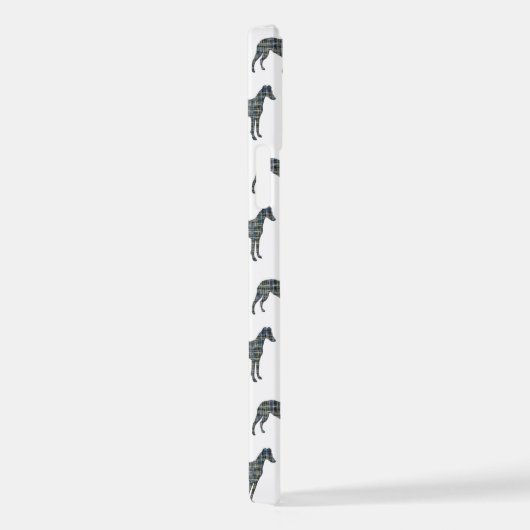Whippet Italiaanse Greyhound Hond Silhouet Grid Wi iPhone Hoesje (Rechterkant)