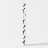 Whippet Italiaanse Greyhound Hond Silhouet Grid Wi iPhone Hoesje (Linkerkant)