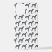 Whippet Italiaanse Greyhound Hond Silhouet Grid Wi iPhone Hoesje (Achterkant)