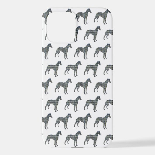 Whippet Italiaanse Greyhound Hond Silhouet Grid Wi iPhone Hoesje (Achterkant)