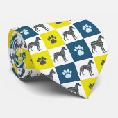 Whippet Italiaanse Greyhound-hond Silhouet YnB Poo Stropdas (Opgerold)