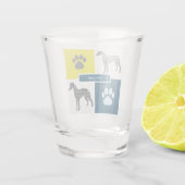Whippet Italy Greyhound Silhouette Dog & Paw Y&B Shot Glas (Achterkant)
