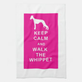 Whippet Keep Calm Walk Theedoek (Verticaal)