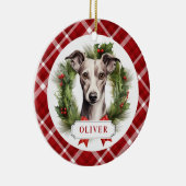 Whippet keramische cirkel Ornament (Rechts)