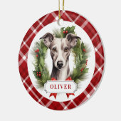 Whippet keramische cirkel Ornament (Links)