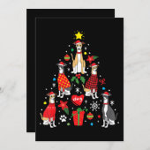 Whippet Kerst Ornament Boom Grappige Hond Moeder V Feestdagenkaart (Voorkant / Achterkant)