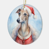 Whippet Kerst Ornament - Feestelijke Feestdagen (Links)