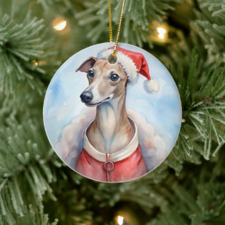 Whippet Kerst Ornament - Feestelijke Feestdagen