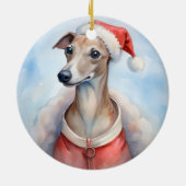 Whippet Kerst Ornament - Feestelijke Feestdagen (Achterkant)