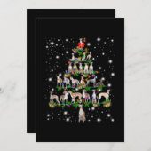 Whippet-kerstboom bedekt door vlieglicht bedankkaart (Voorkant / Achterkant)