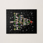 Whippet-kerstboom bedekt door vlieglicht legpuzzel (Horizontaal)