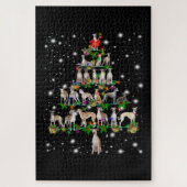 Whippet-kerstboom bedekt door vlieglicht legpuzzel (Verticaal)