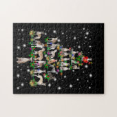 Whippet-kerstboom bedekt door vlieglicht legpuzzel (Horizontaal)