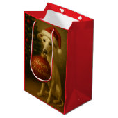 Whippet Kerstcadeautas  Medium Cadeauzakje (Voorkant Gekanteld)