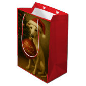 Whippet Kerstcadeautas  Medium Cadeauzakje (Achterkant Gekanteld)