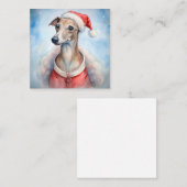 Whippet Kerstkaart - Festive Feestdagen Notitiekaartje (Voorkant / Achterkant)