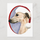 Whippet kerstkerstkerstkerstman feestdagenkaart (Voorkant)