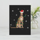 Whippet Kerstlicht Schattige Kerstman Whippet Kers Feestdagenkaart (Staand voorkant)