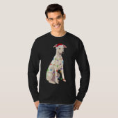 Whippet kerstlights Hondenliefhebber Santa Hat T-shirt (Voorkant volledig)