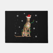 Whippet-kerstmis met lichte staart voor Kerstmis Deurmat (Voorkant)