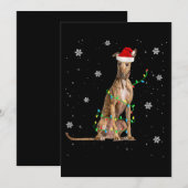 Whippet-kerstmis met lichte staart voor Kerstmis Feestdagenkaart (Voorkant / Achterkant)