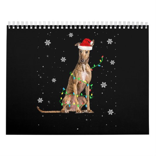 Whippet-kerstmis met lichte staart voor Kerstmis Kalender (Hoes)