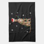 Whippet-kerstmis met lichte staart voor Kerstmis Theedoek (Verticaal)