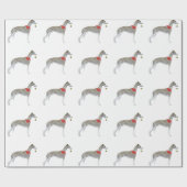 Whippet-kerstpapier - wit cadeaupapier (Vlak)