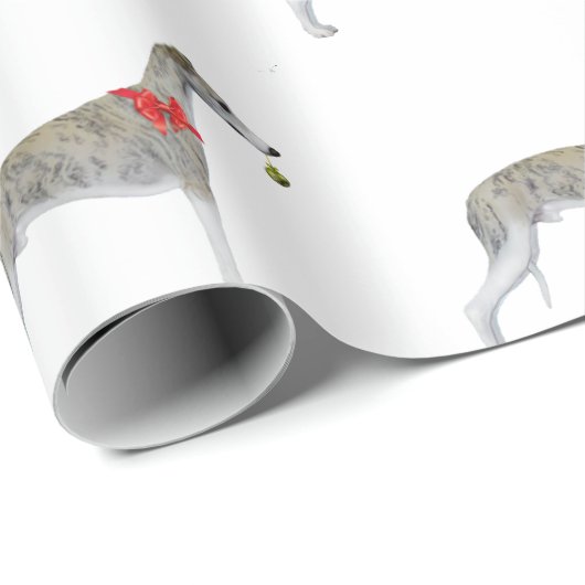 Whippet-kerstpapier - wit cadeaupapier (Rol Hoek)