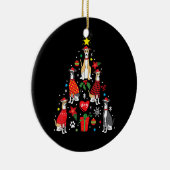 Whippet-kerstsierboom Funny Dog mam Keramisch Ornament (Rechts)