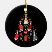 Whippet-kerstsierboom Funny Dog mam Keramisch Ornament (Voorkant)