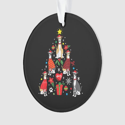 Whippet-kerstsierboom Funny Dog mam Ornament (voorkant)