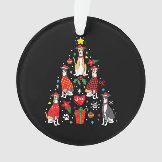Whippet-kerstsierboom Funny Dog mam Ornament (voorkant)