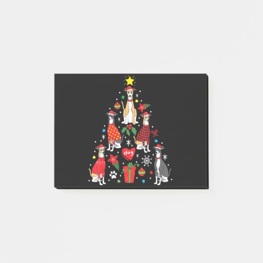 Whippet-kerstsierboom Funny Dog mam Post-it® Notes (Voorkant)