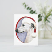 Whippet Kerstwitte kerstman Feestdagenkaart (Staand voorkant)