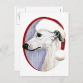 Whippet Kerstwitte kerstman Feestdagenkaart (Voorkant / Achterkant)
