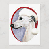 Whippet Kerstwitte kerstman Feestdagenkaart (Voorkant)